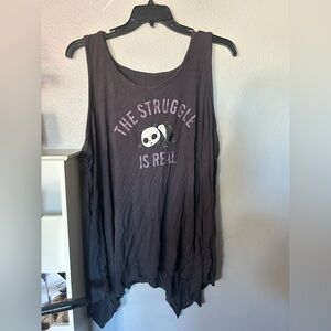 Torrid Charcoal Tank Top with Panda Graphic